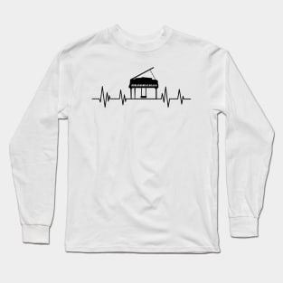 Keyboard Piano  heartbeat Funny Piano Driver , Musical heartbeat Long Sleeve T-Shirt